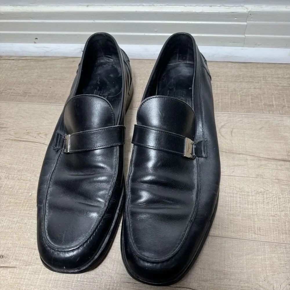 Salvatore Ferragamo Men’s 10.5 D Leather Gancini Side Bit Italy Studio Loafers